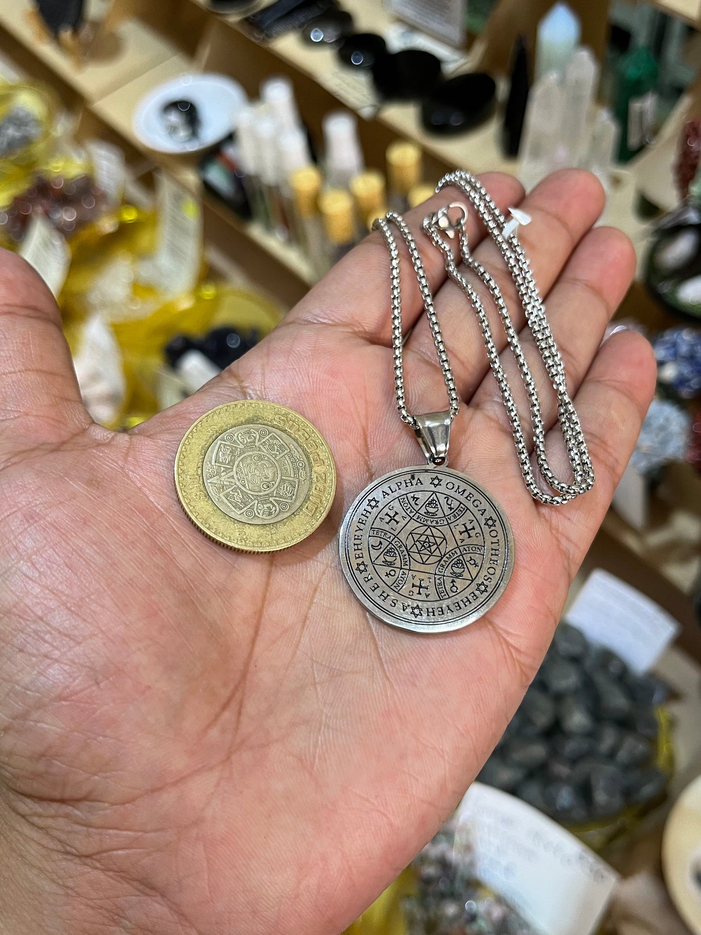 Talisman de los 7 Sellos - 7 Arcángeles en Acero Inoxidable Plateado