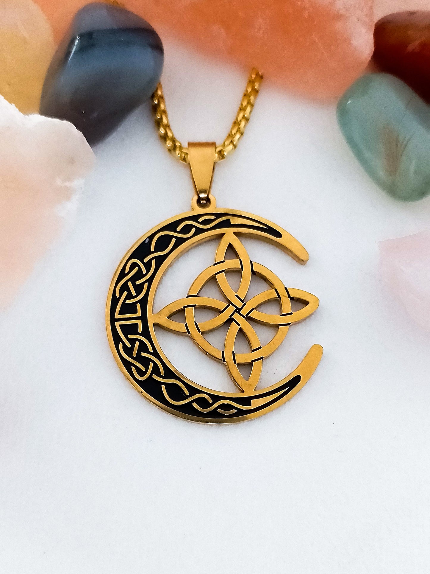 Nudo de bruja luna amuleto dije