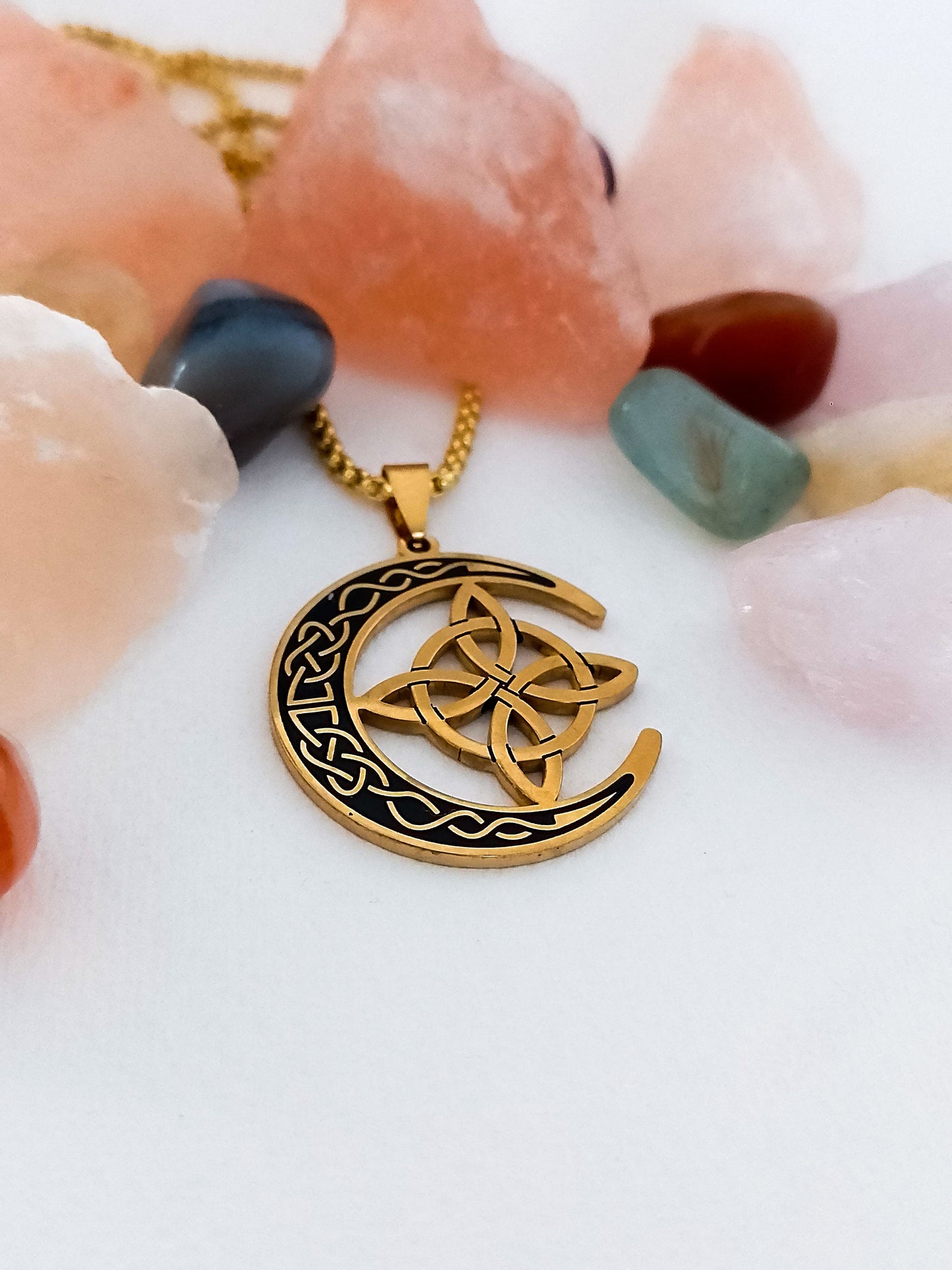 Nudo de bruja luna amuleto dije