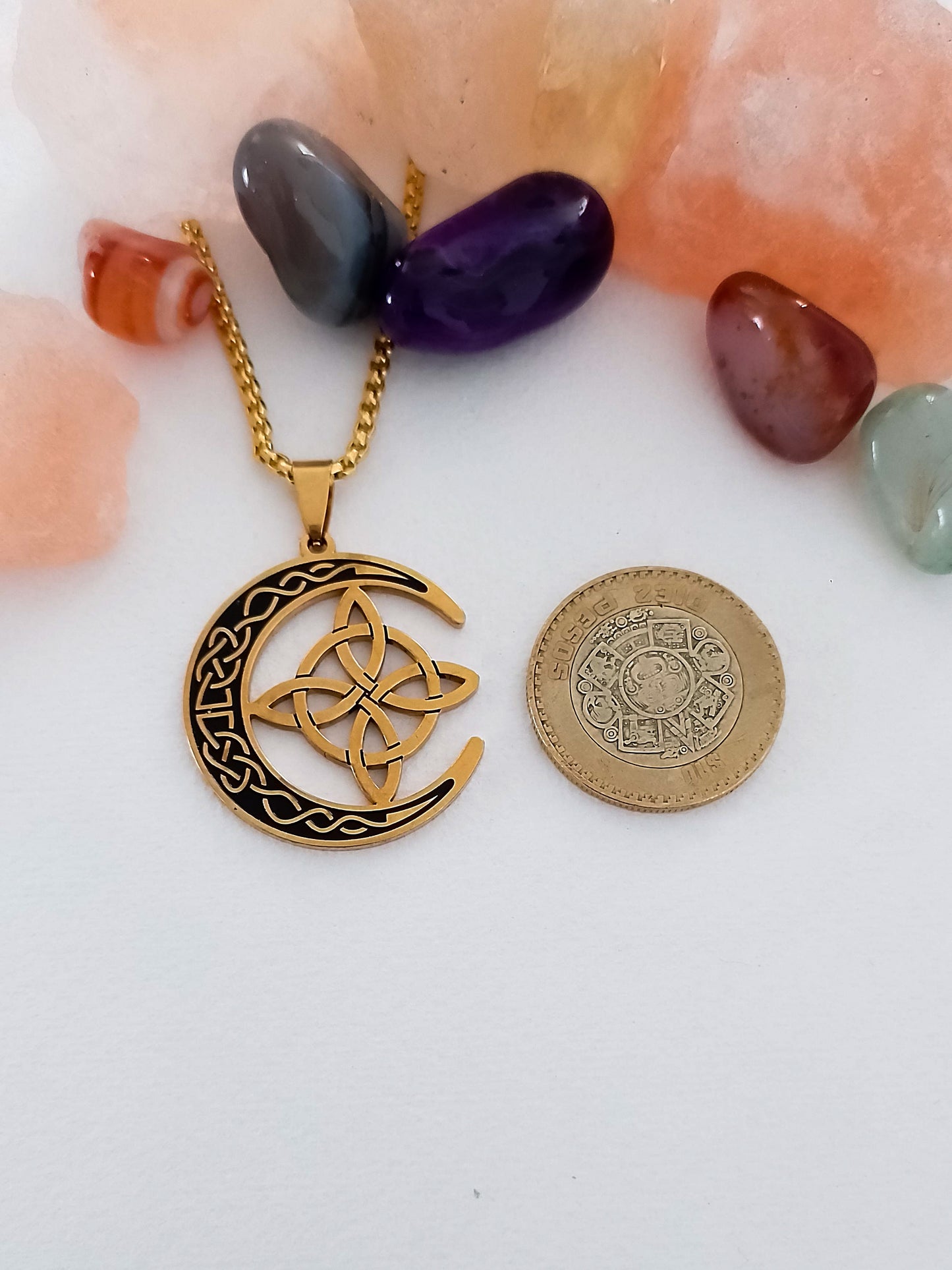 Nudo de bruja luna amuleto dije