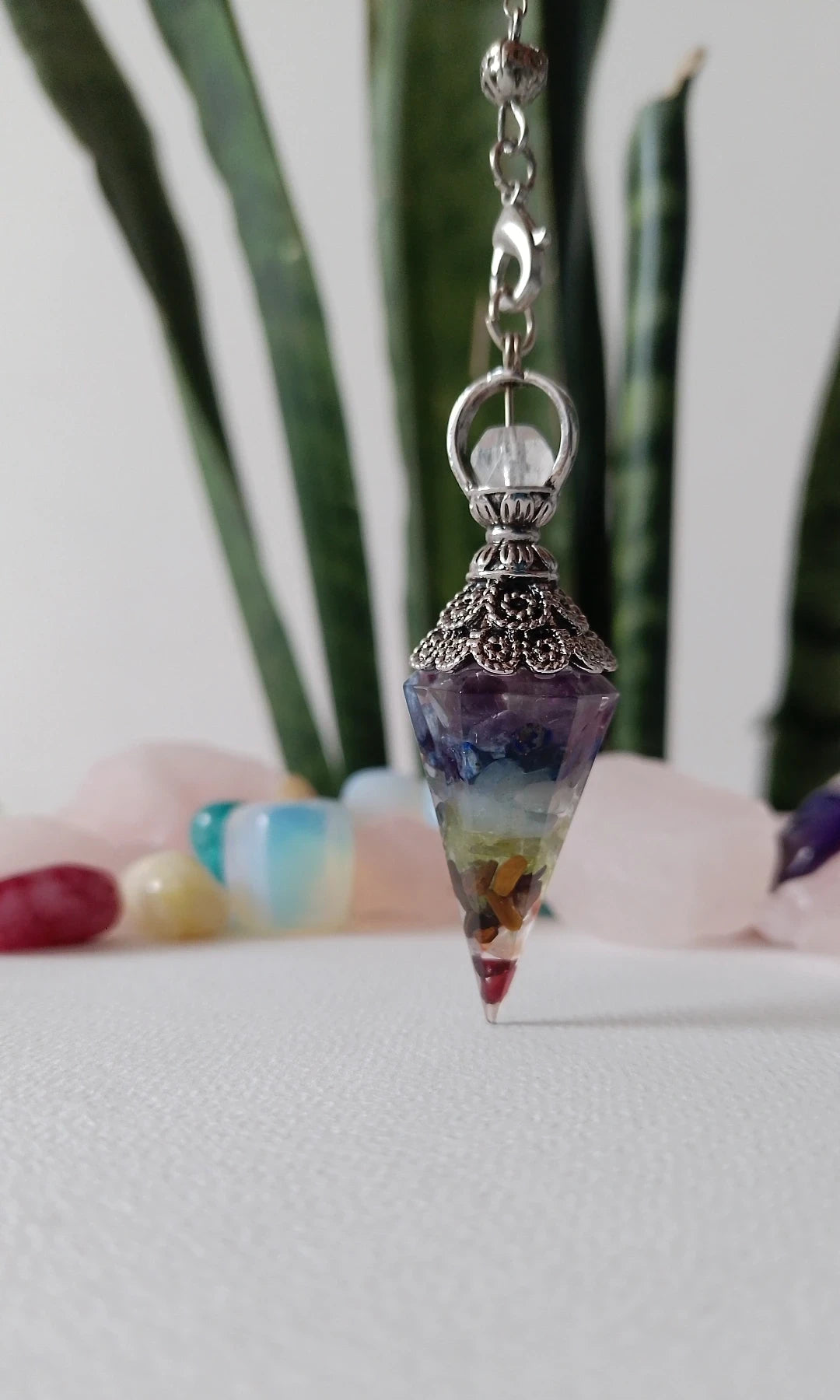 Péndulo de Cuarzos Chakras
