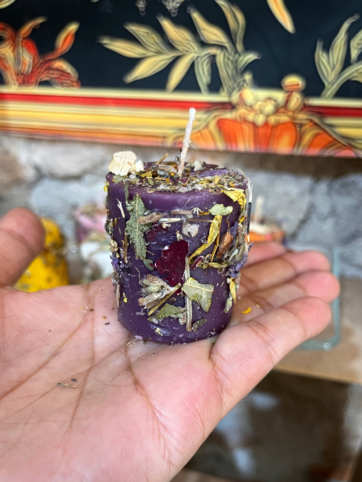 Vela Sahumerio Morada | Protección, Sabiduría y Tranquilidad
