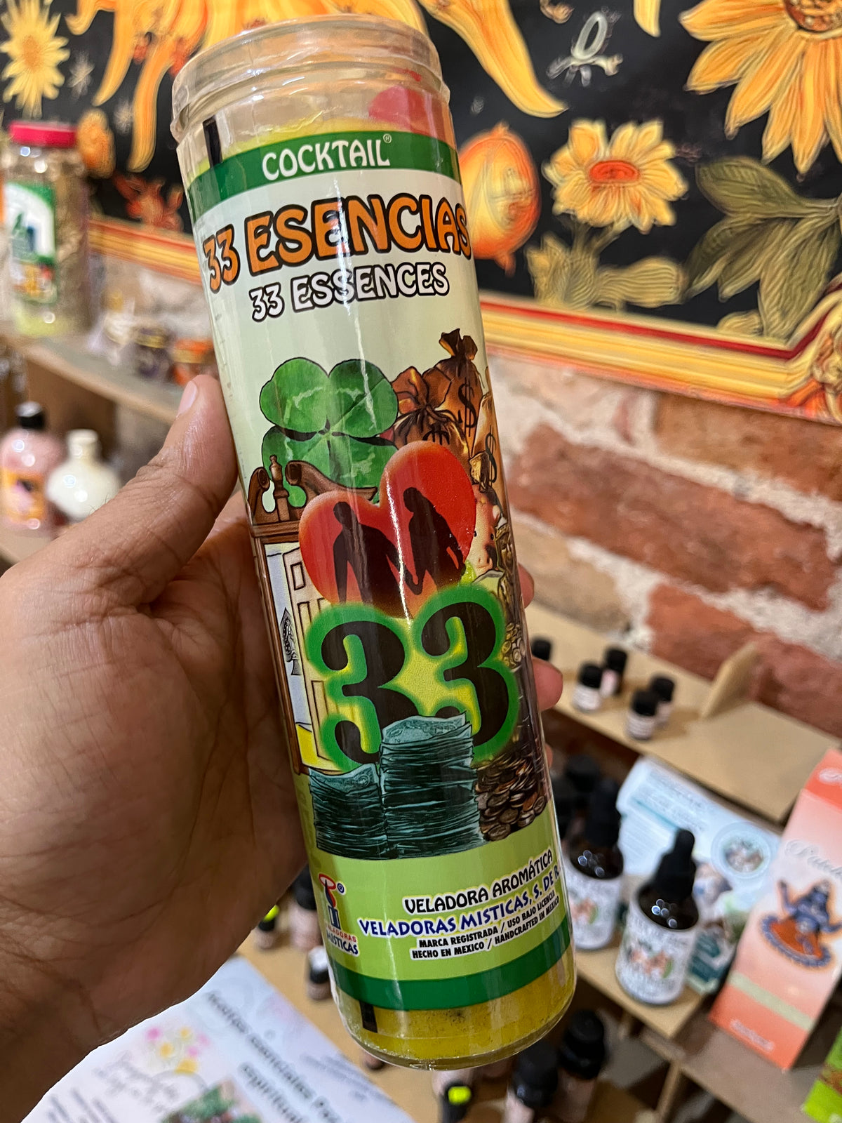 Vela Aromática 33 Esencias | Abrecaminos, Suerte y Abundancia
