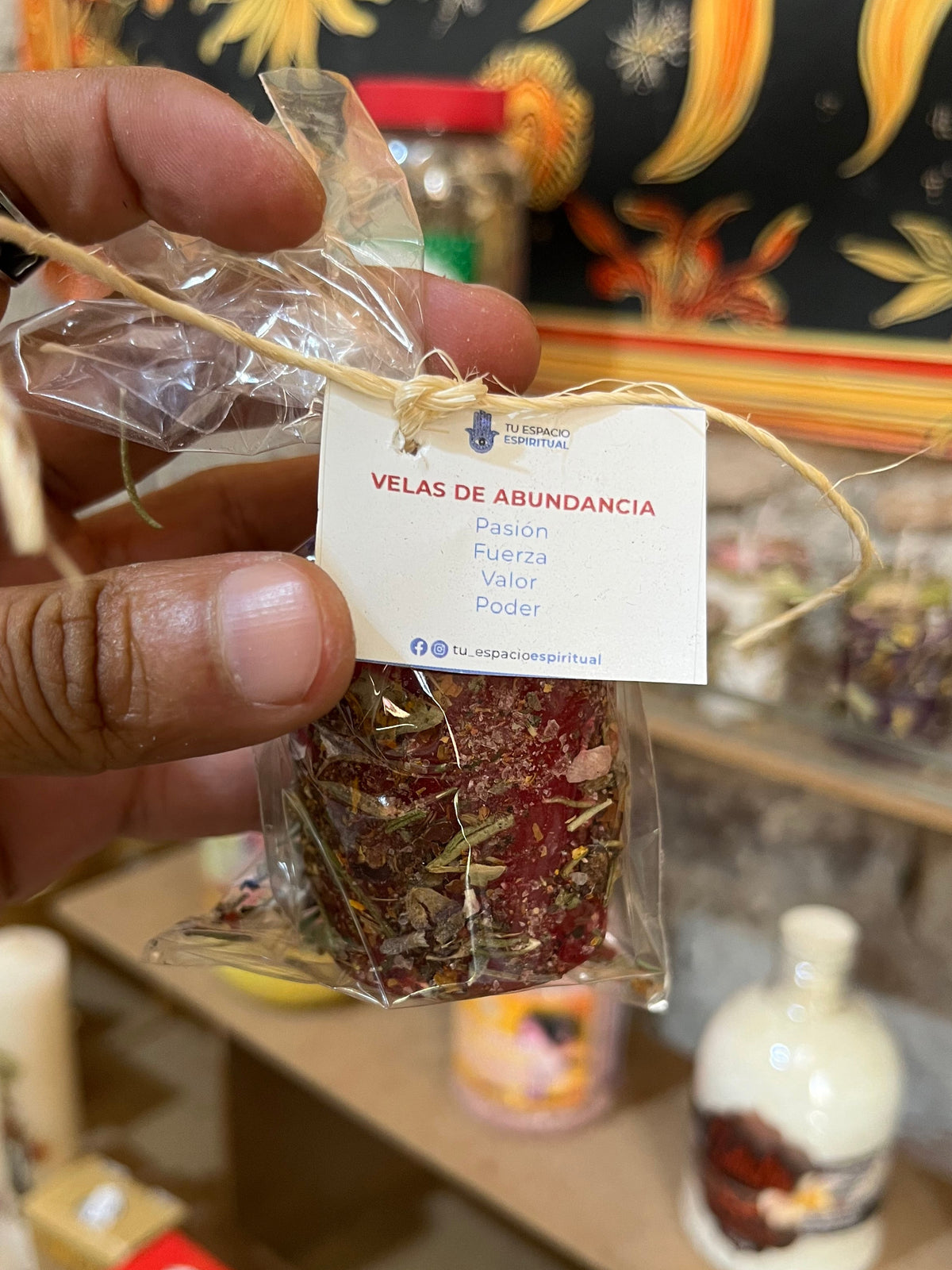 Vela sahumerio de Abundancia Roja | Atracción de Pasión, Fuerza, Valor y Poder