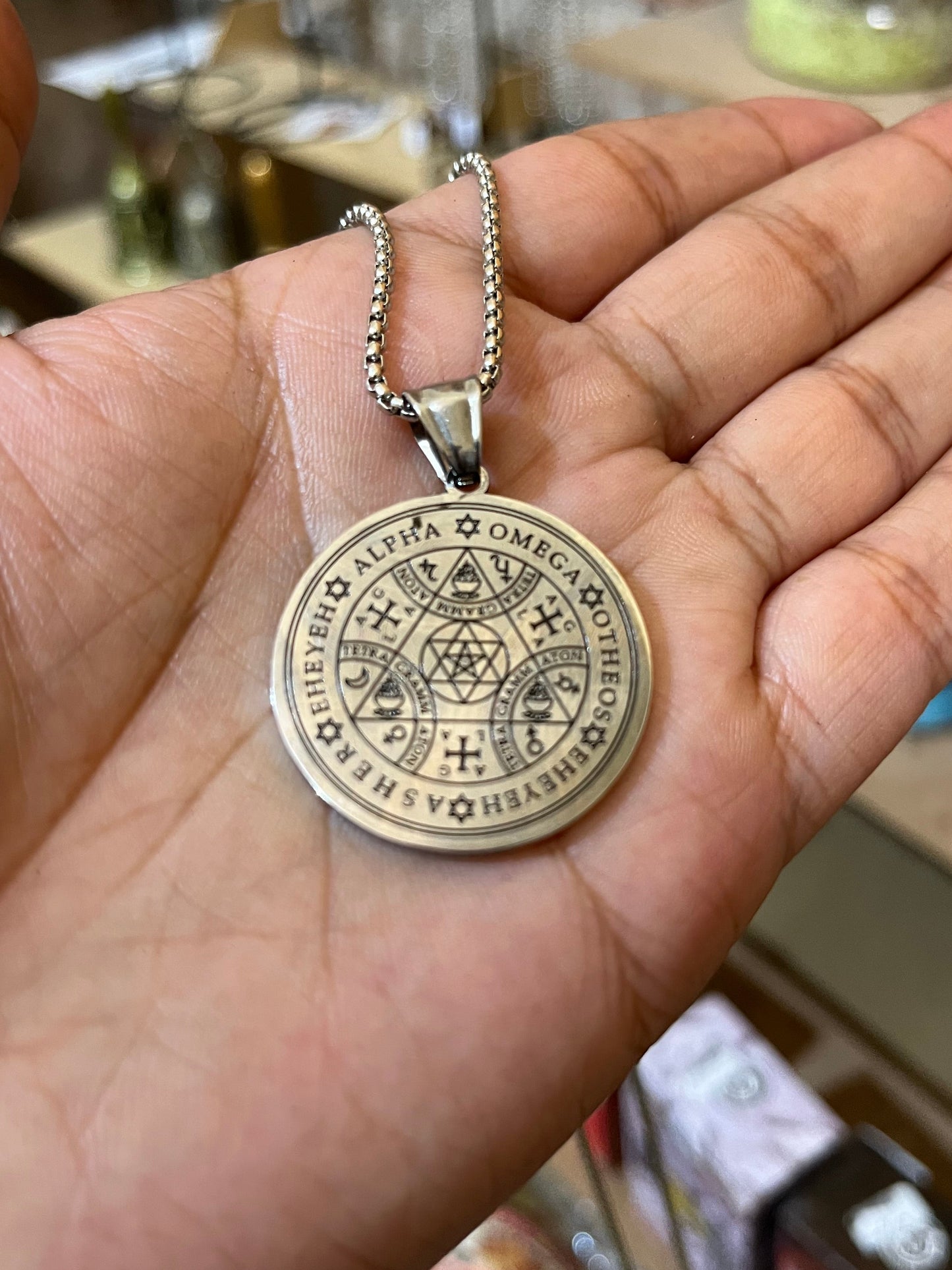 Talisman de los 7 Sellos - 7 Arcángeles en Acero Inoxidable Plateado