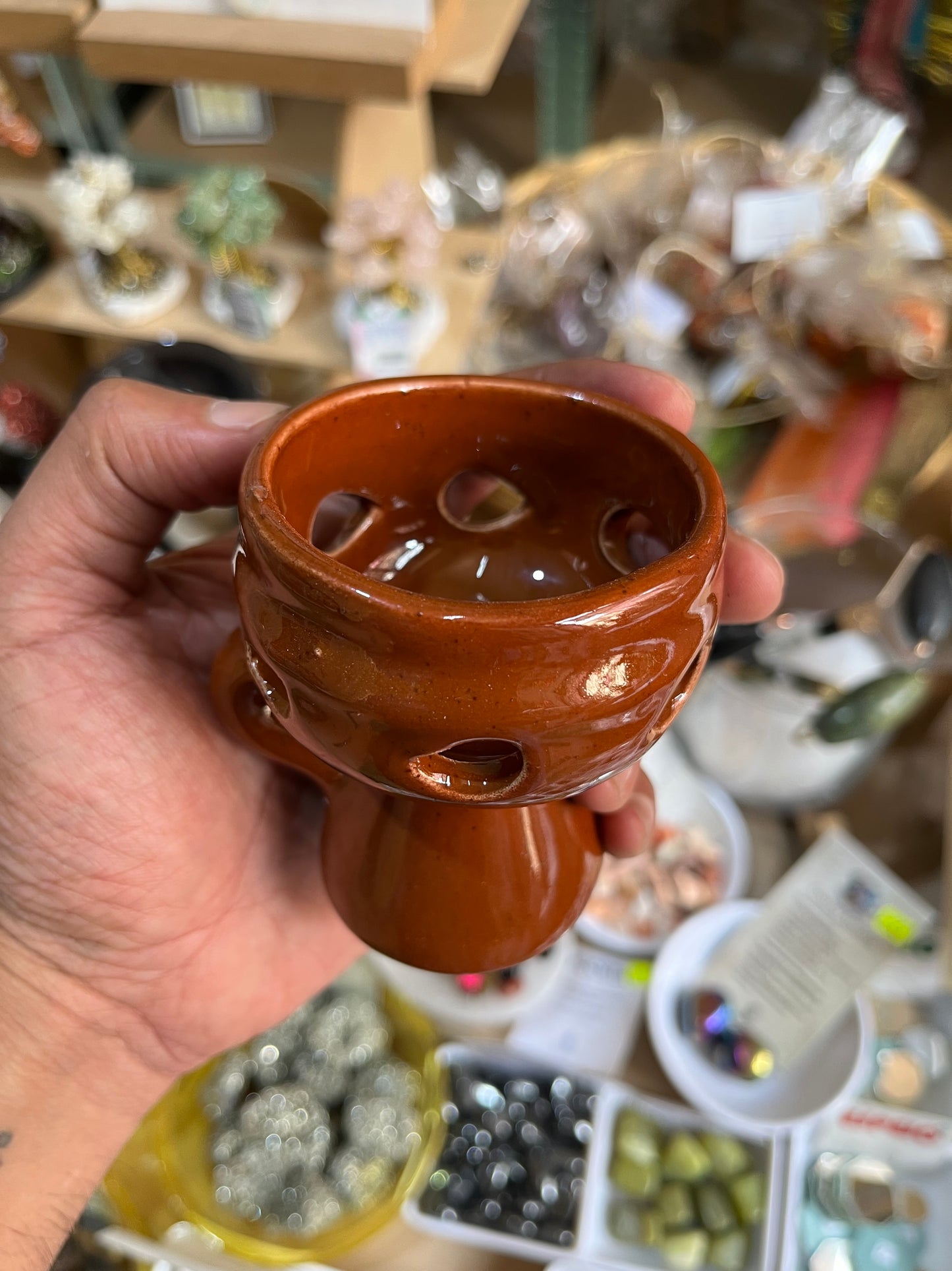 Sahumador Ritual de Cerámica Moka - Purificación y Armonización Energética