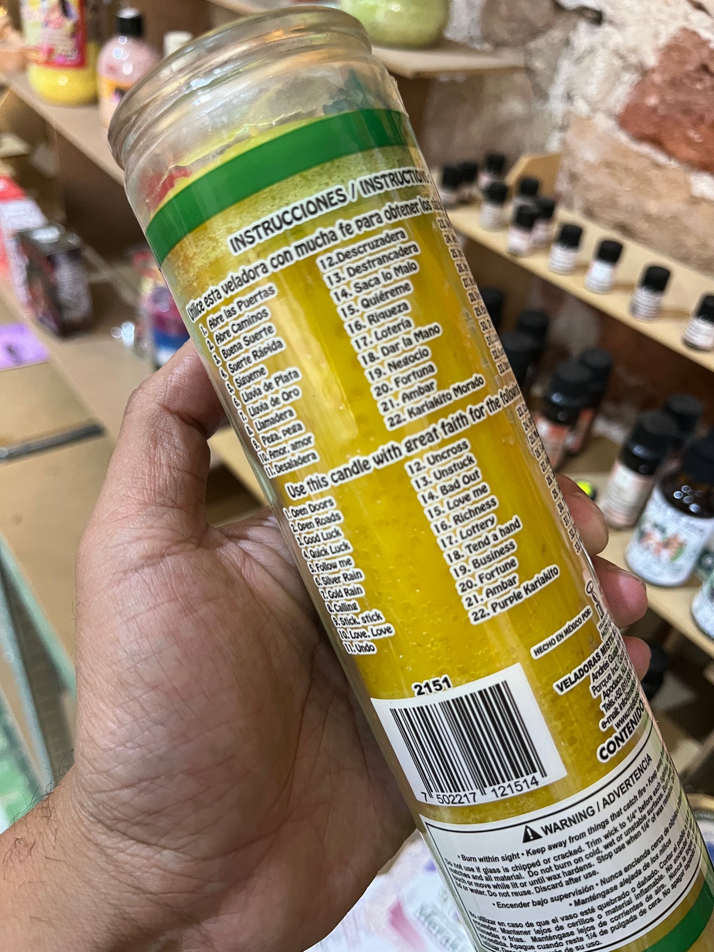 Vela Aromática 33 Esencias | Abrecaminos, Suerte y Abundancia