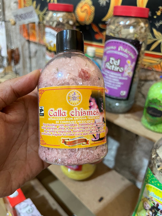Sal de Baño "Calla Chismes" Limpieza Energética y Protección contra Malas Vibras.