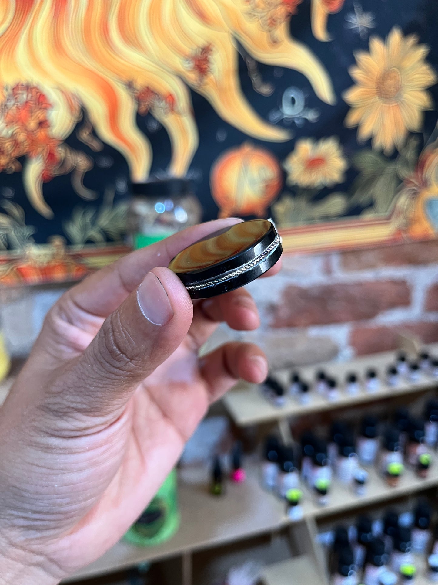 Dije Espejo de obsidiana. chico