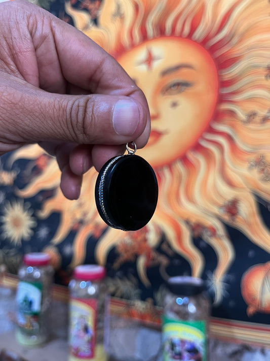 Dije Espejo de obsidiana. chico