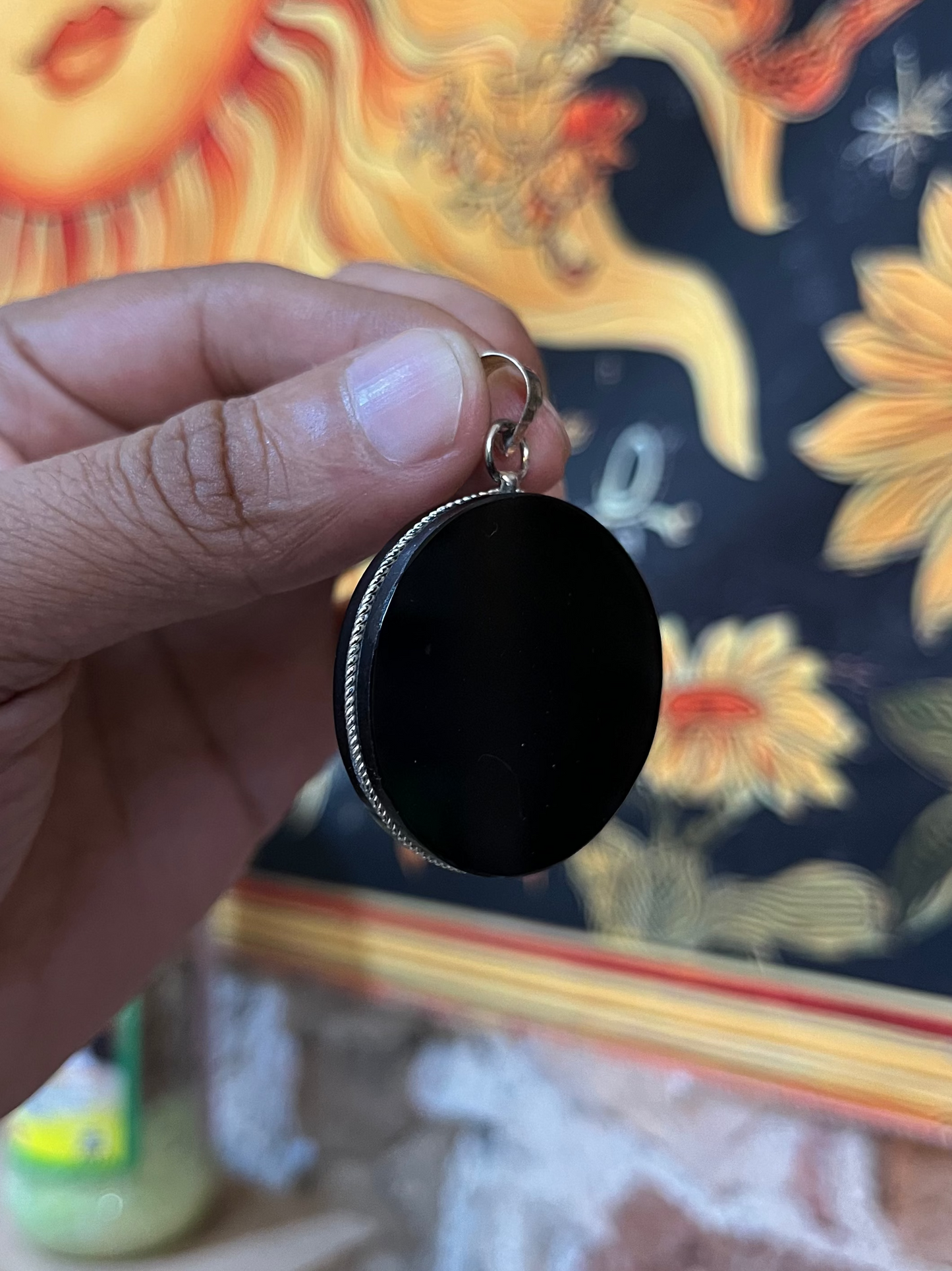 Dije Espejo de obsidiana. Mediano